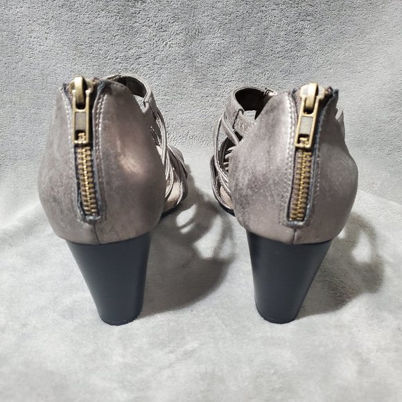 Easy Street Amaze Gladiator Heeled Sandals Pewter Metallic Silver Size 9… - Picture 8 of 11